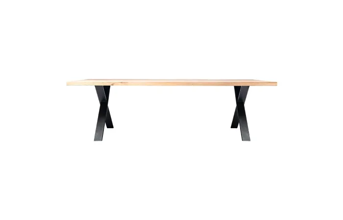 achille oak dining table x base black